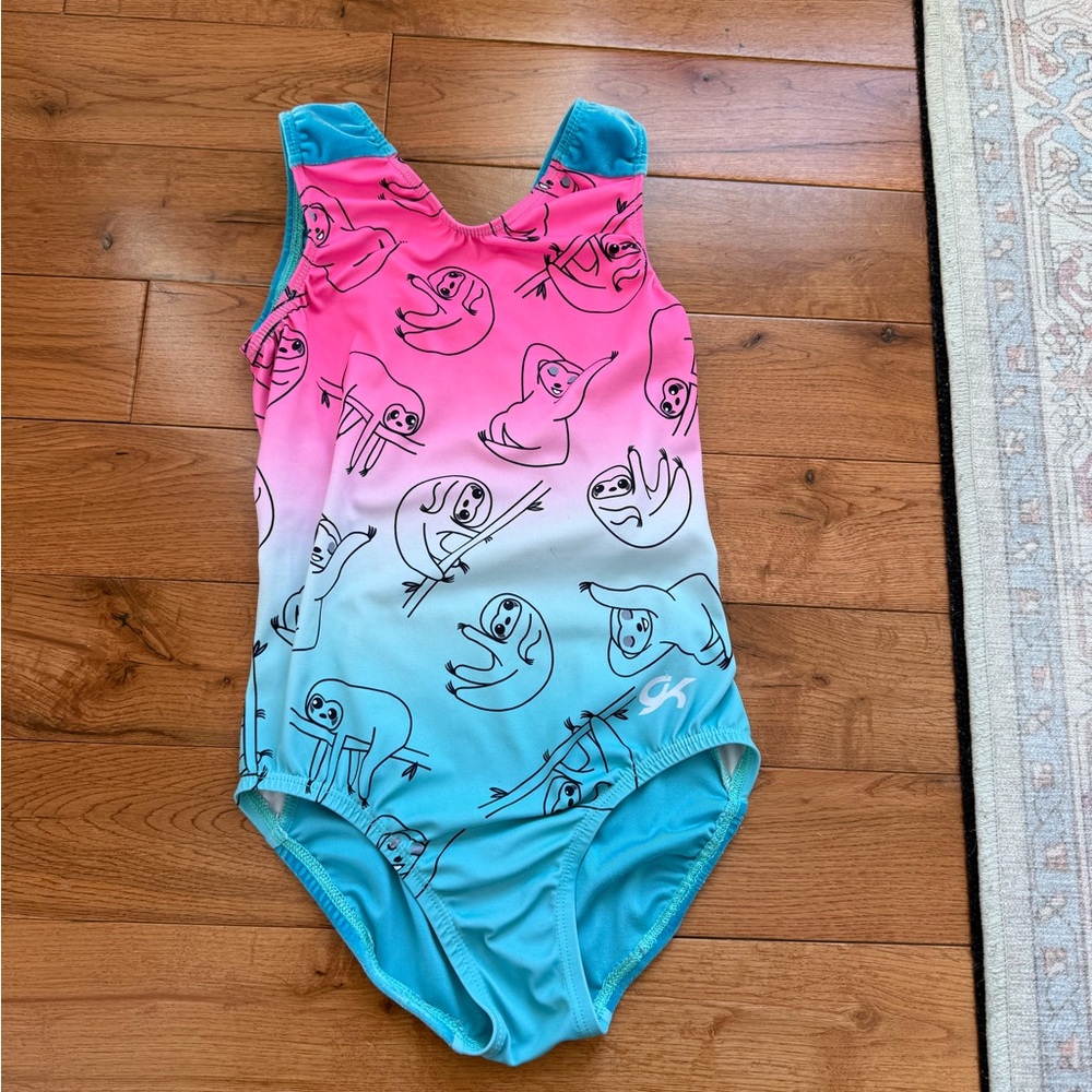 GK Pink and Blue Sloth Print leotard